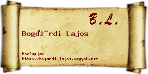 Bogárdi Lajos névjegykártya