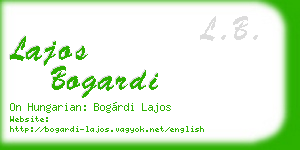 lajos bogardi business card